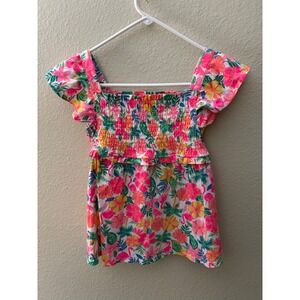 Tommy Bahama Girls Floral Flamingo  Dress Size L (10/12) (A598)